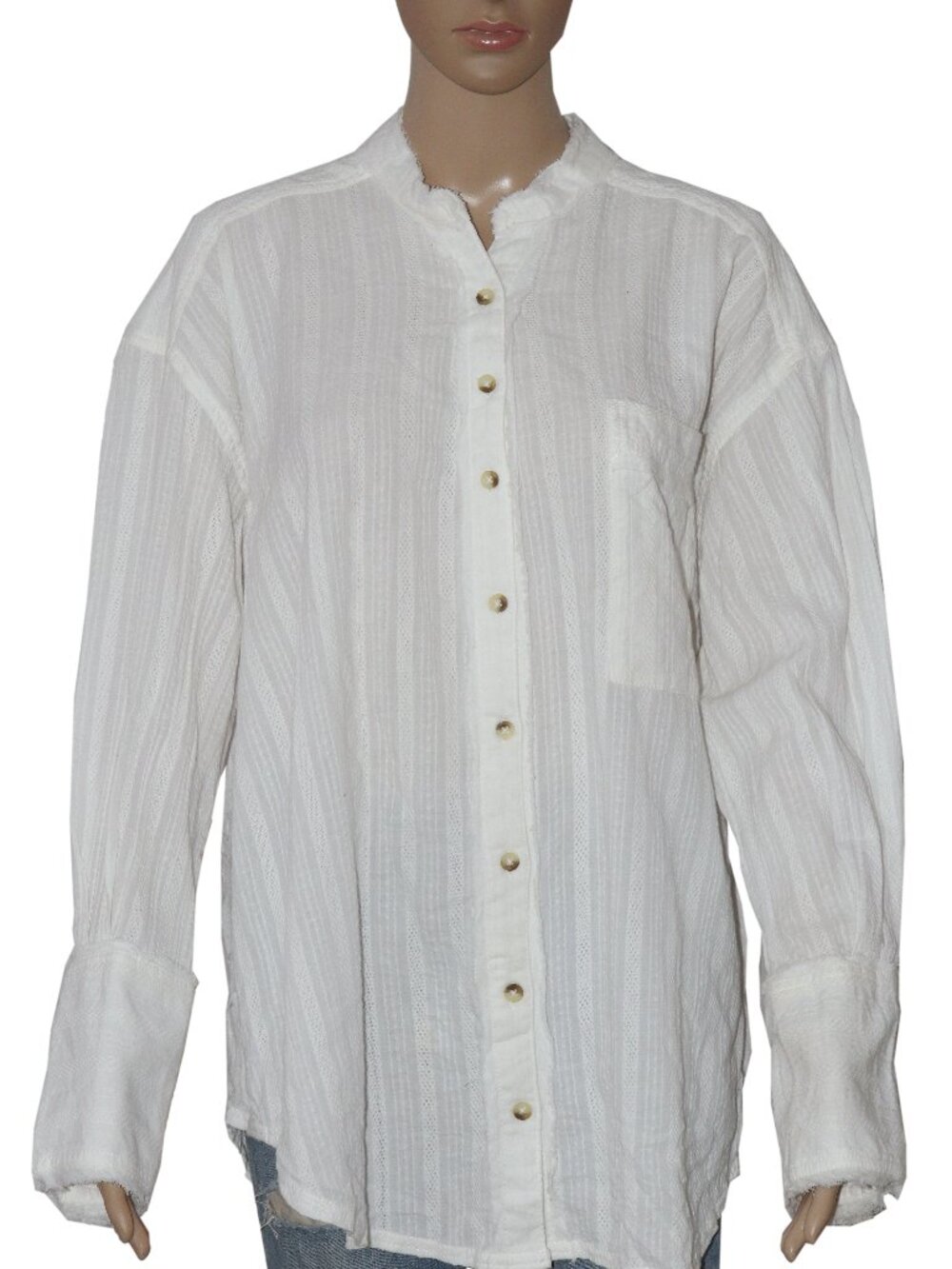 Free People We The Free Summer Sorbet Shirt Buttondown Oversized Top XS - Picture 4 of 8
